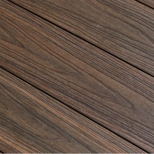 WPC decking brown composite decking with woodgrain texture