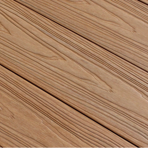 WPC decking tan composite boards with woodgrain