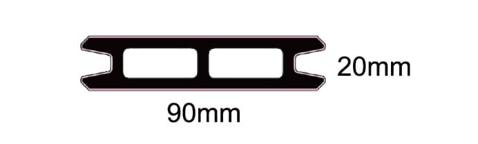 90x20mm profile