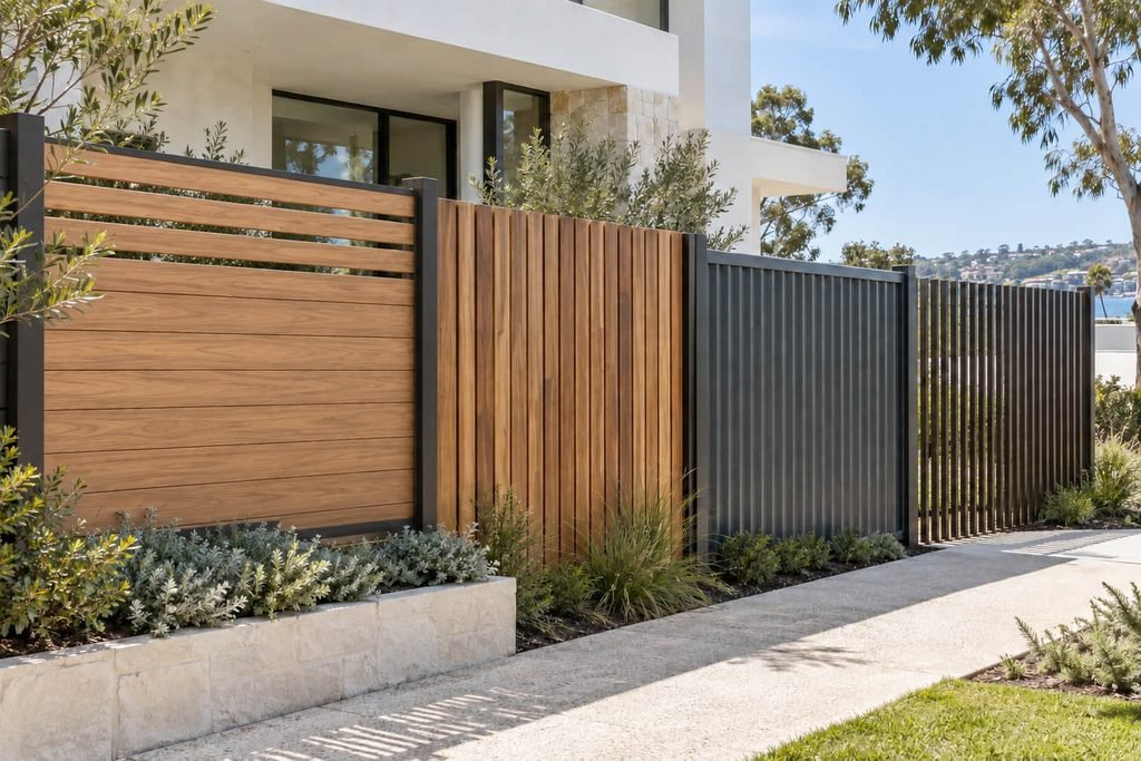 Composite Screening Panels: A Trade Guide to Profiles, Installation, and Specs 2 composite screening panels fence styles comparison