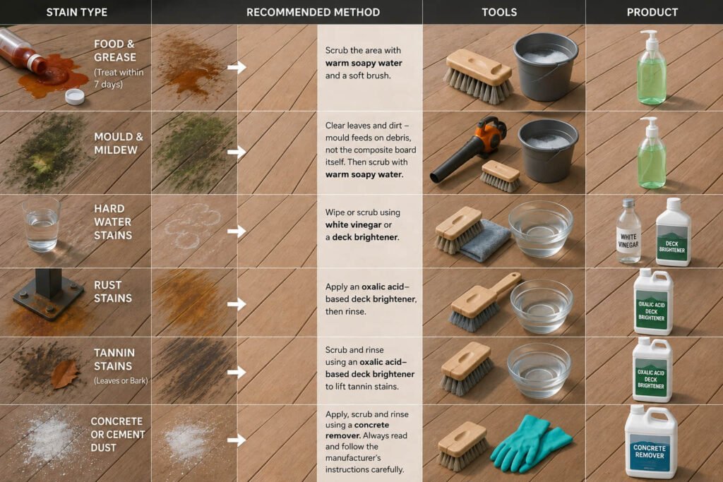 How to Clean Composite Decking: A Contractor's Care Guide 4 composite decking stain removal guide