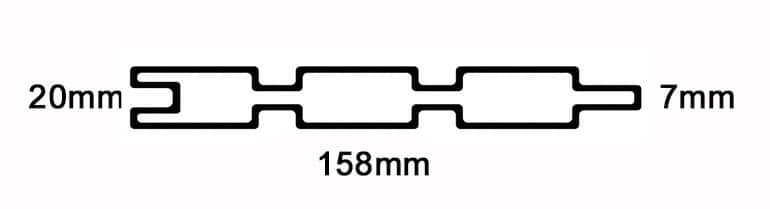 158x20mm profile