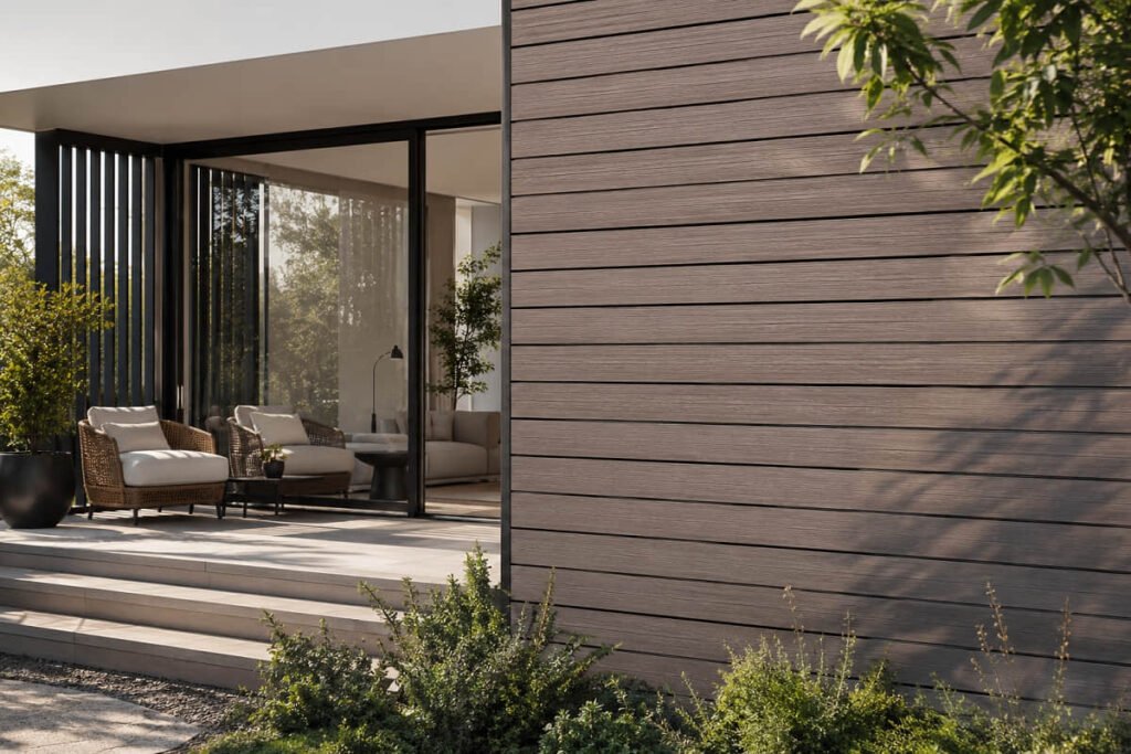 Finished composite cladding installation on modern Australian home exterior