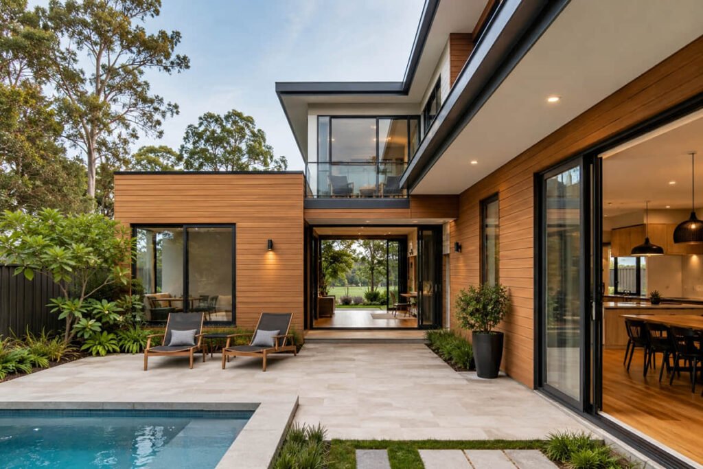 composite cladding modern home pool australia