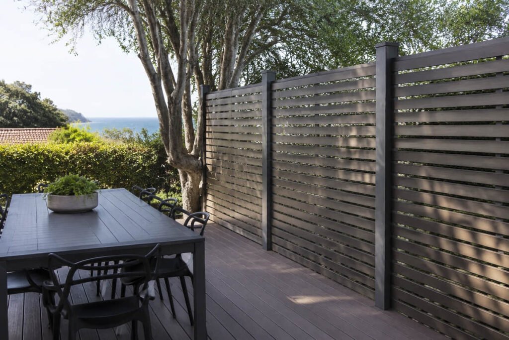 Composite deck and privacy screen combination
