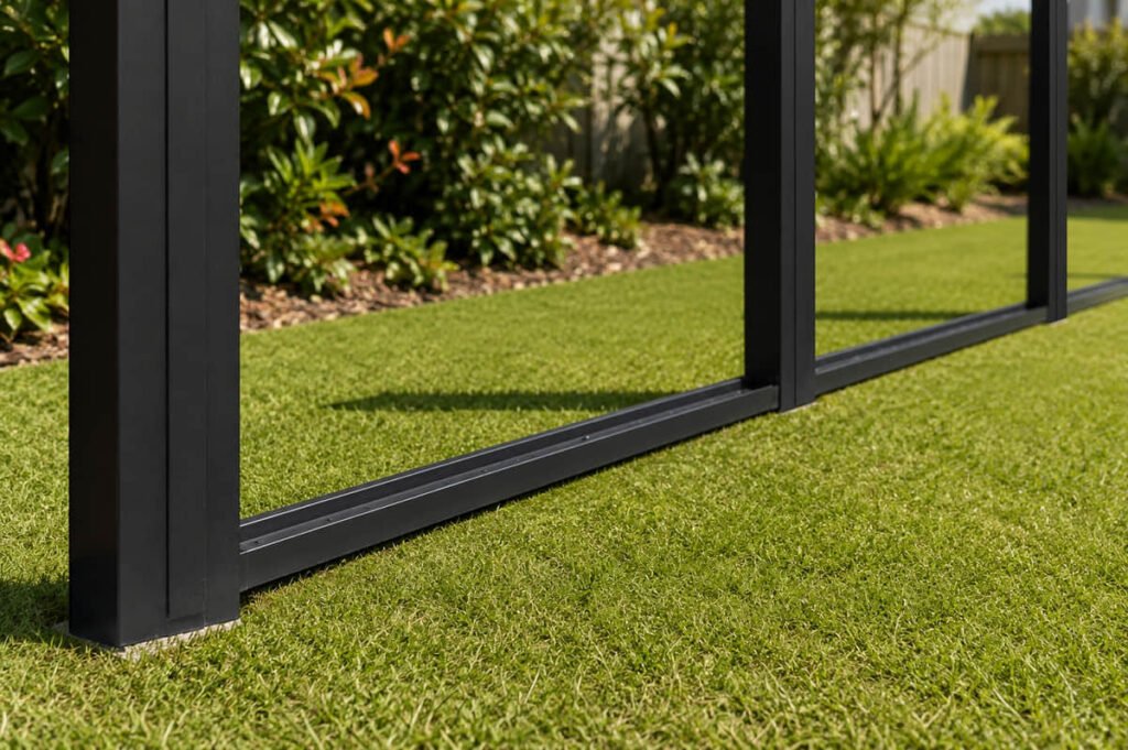 How to Install Composite Screening as One System 5 composite screening aluminium frame base track