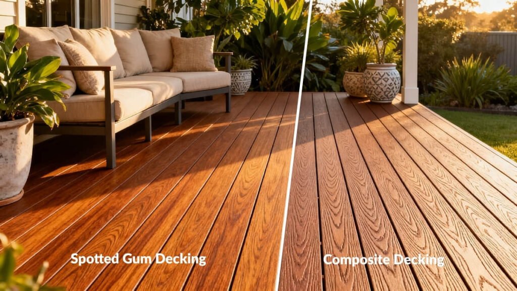 composite spotted gum finish comparison deck