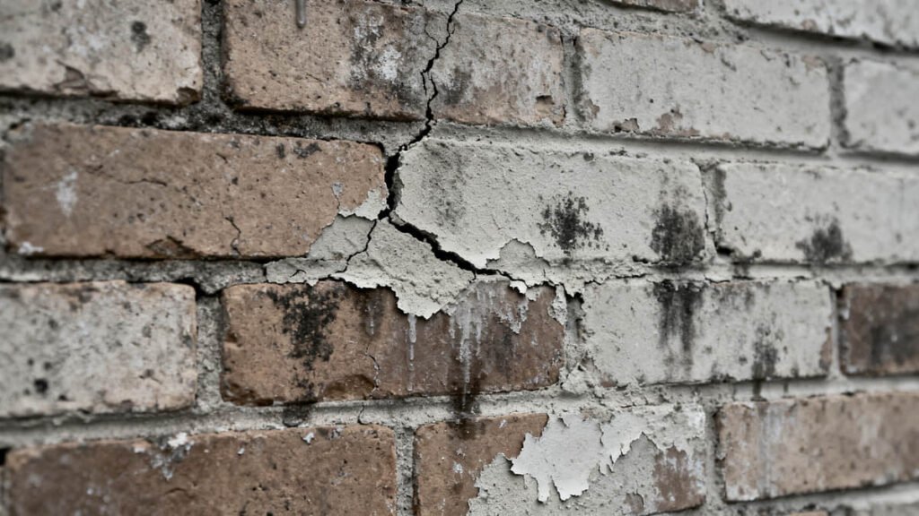 7 Common Mistakes to Avoid Installing Composite Cladding 1 cracked brick wall substrate damage before composite cladding