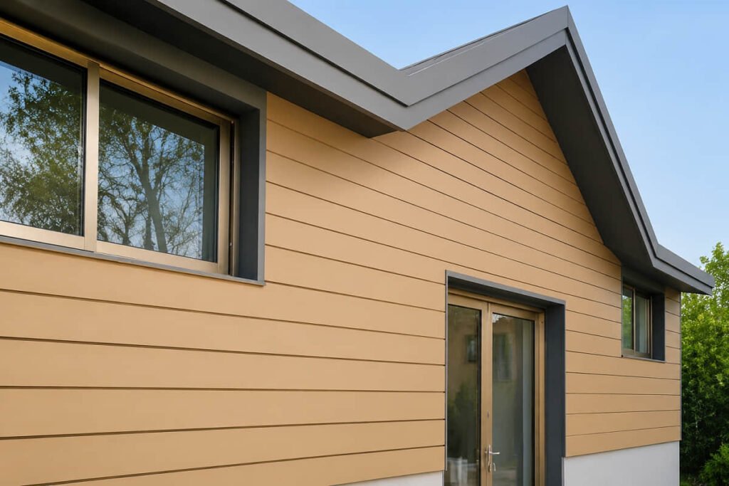 Correctly installed horizontal composite cladding on a gabled house exterior in Australia