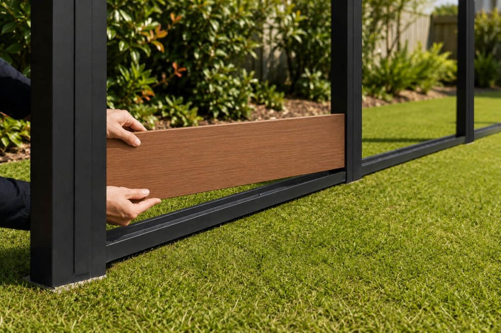 How to Install Composite Screening as One System 6 installing composite screening board into frame