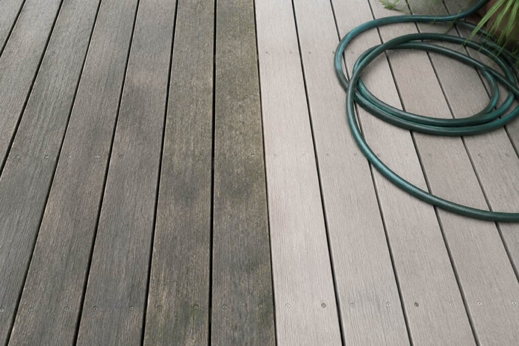 Low-maintenance composite decking in an Australian backyard