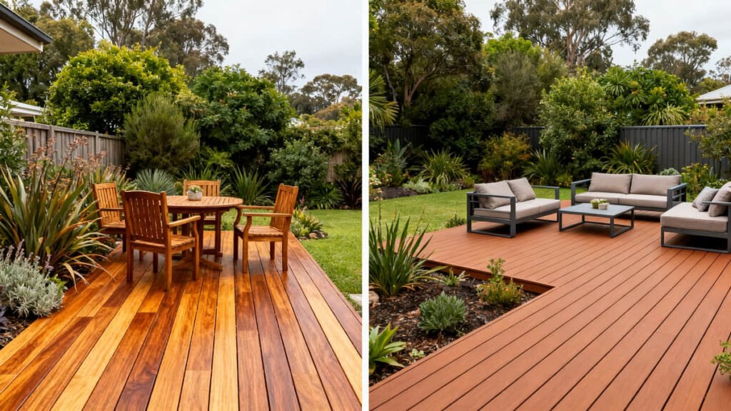 spotted gum vs composite deck project guide backyard