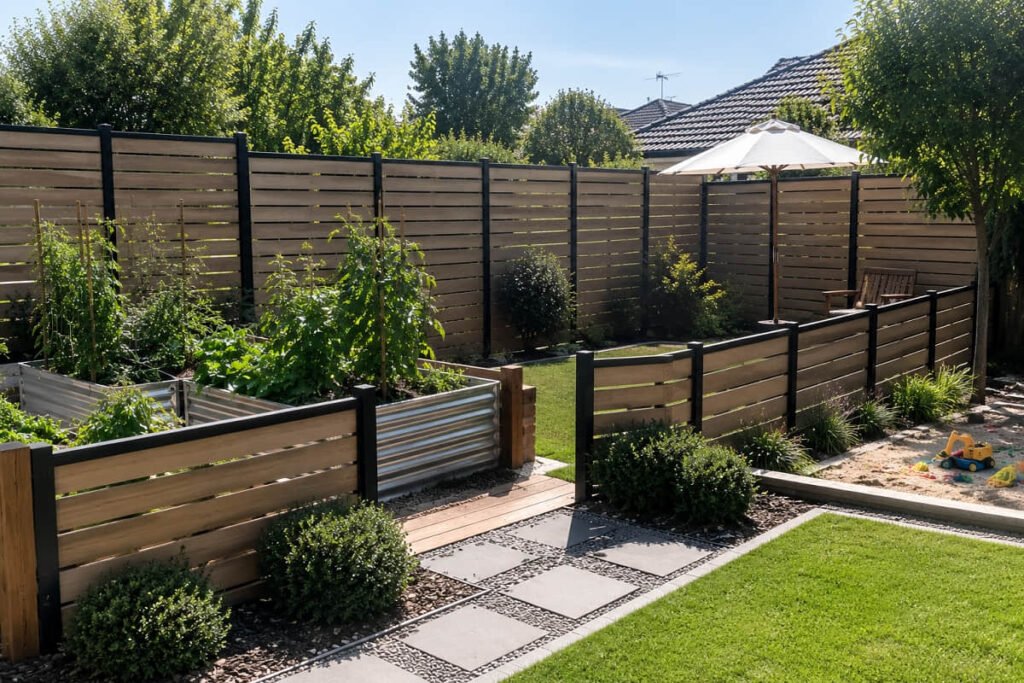 backyard garden fence ideas raised beds