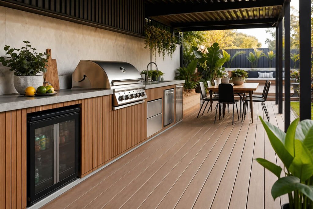 15 Patio Ideas for Outdoor Spaces 12 bbq patio bar zone