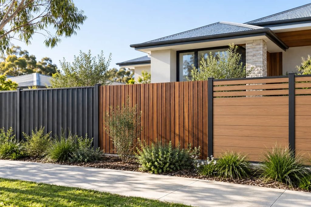 Colorbond Fencing vs Composite Fencing: Which Suits Your Project? 1 colorbond fence composite panel front yard australia