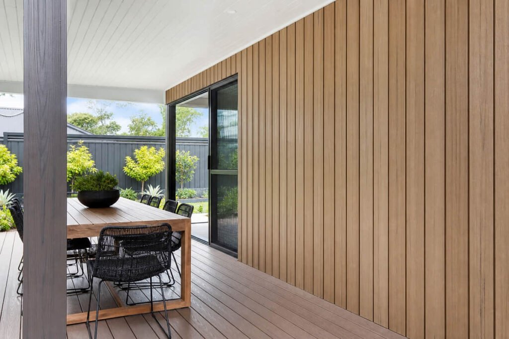 15 Patio Ideas for Outdoor Spaces 6 composite cladding patio wall