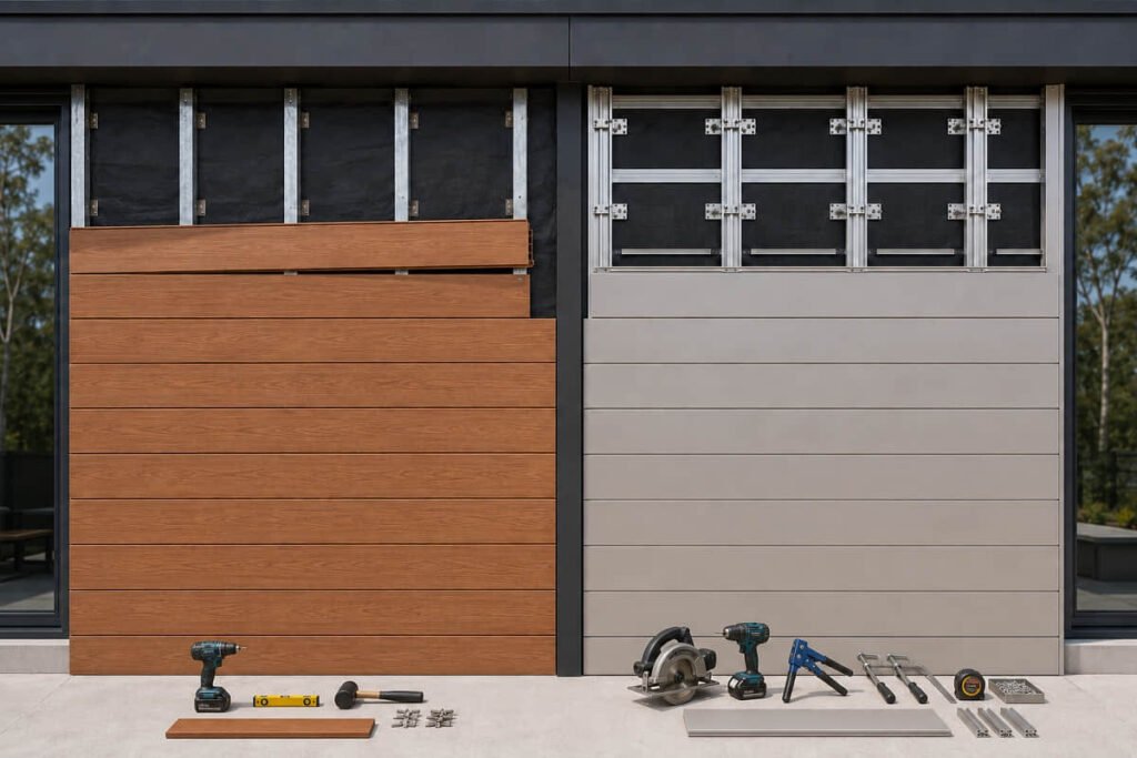 Composite Cladding vs Aluminium Cladding: Which Is Best? 4 composite cladding vs aluminium cladding installation system
