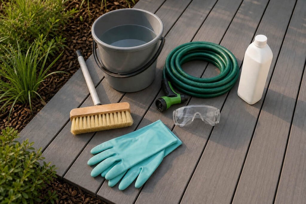 composite deck safe cleaning tools ppe