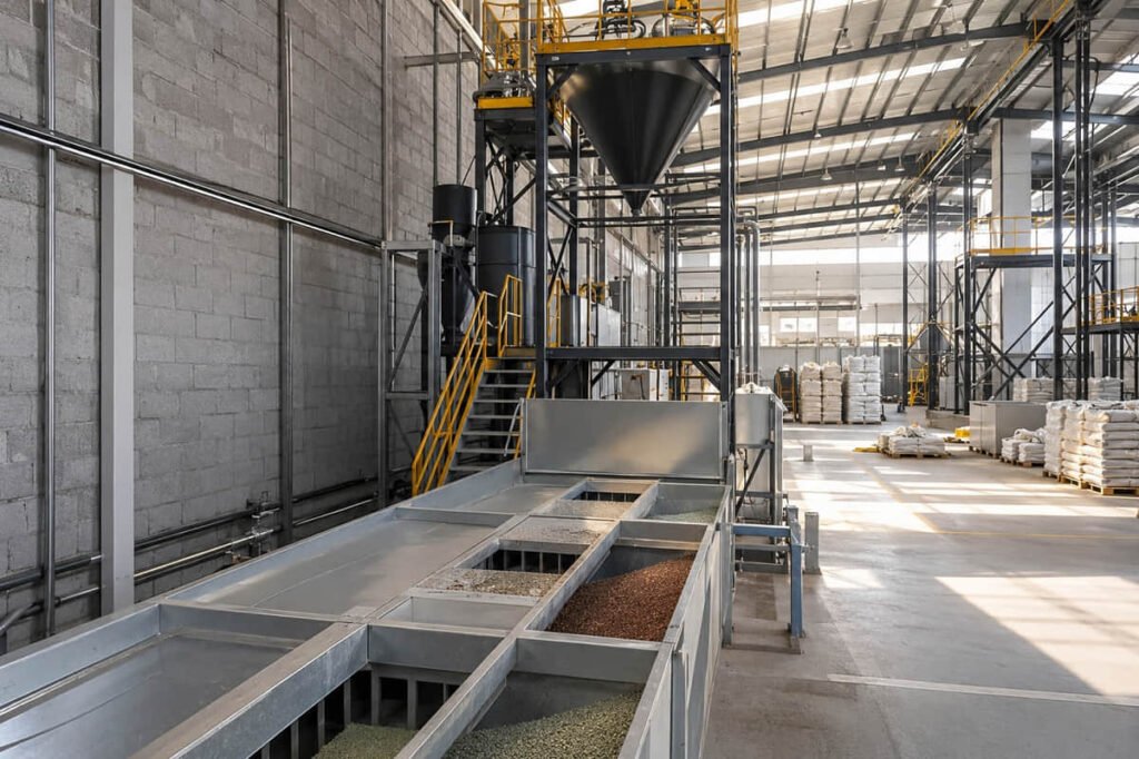 Raw material mixing for composite decking production at a value-focused WPC factory