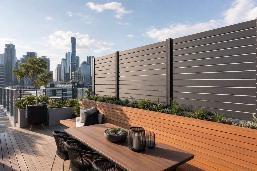composite slat privacy deck screen