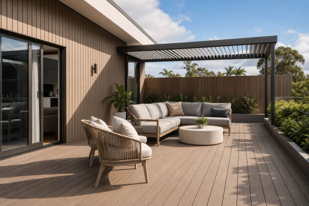 15 Patio Ideas for Outdoor Spaces 7 matching deck wall tones patio