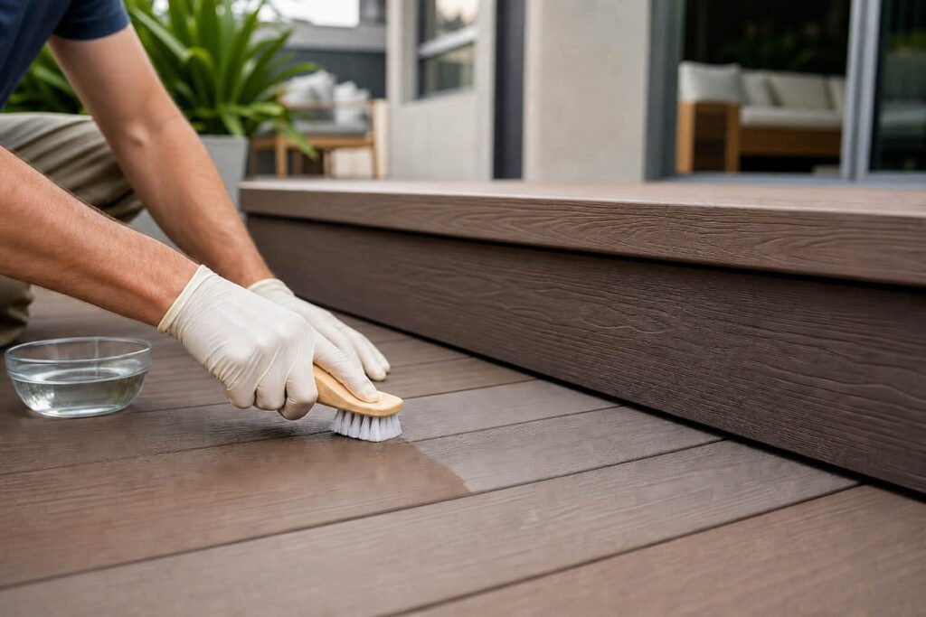 patch test cleaner on composite deck