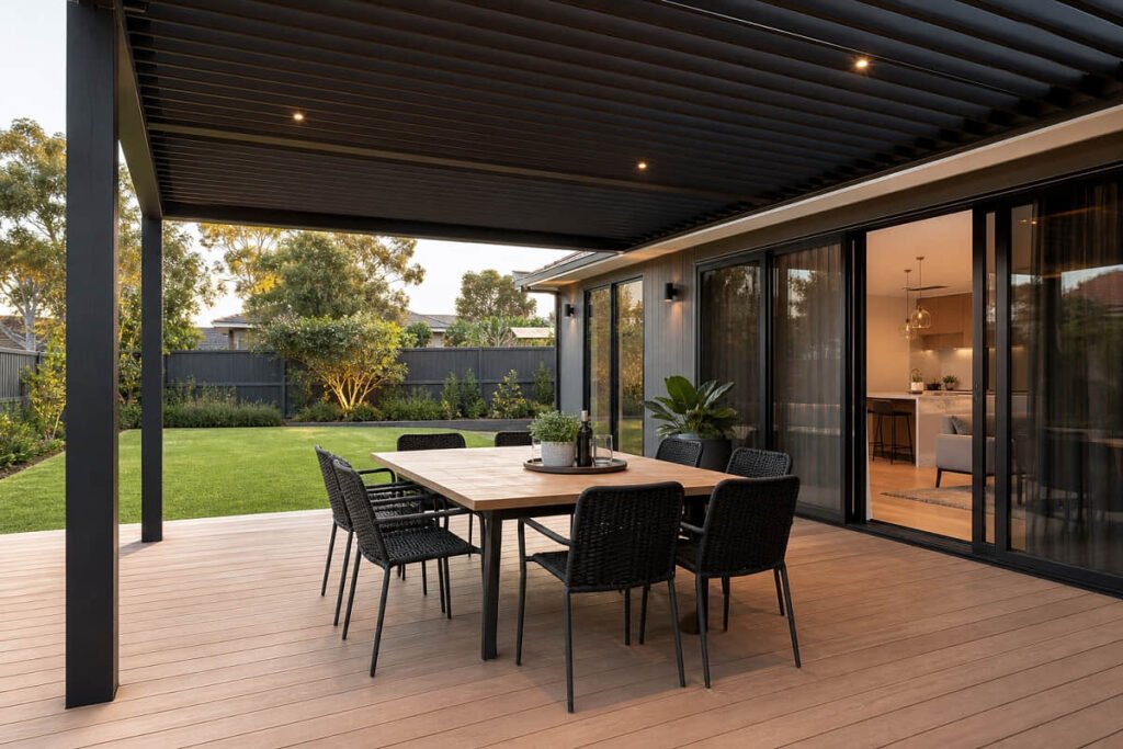 pergola ideas dining deck cover