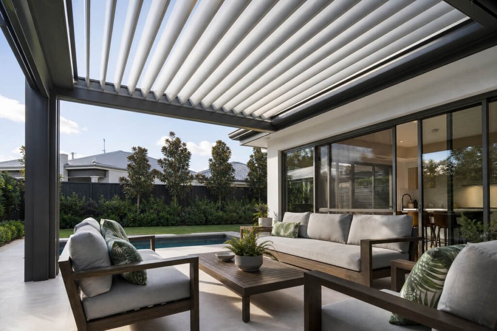 pergola ideas louvred roof shade