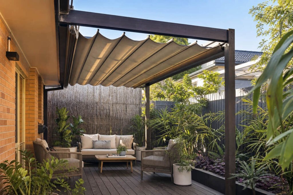 pergola ideas pull out shade