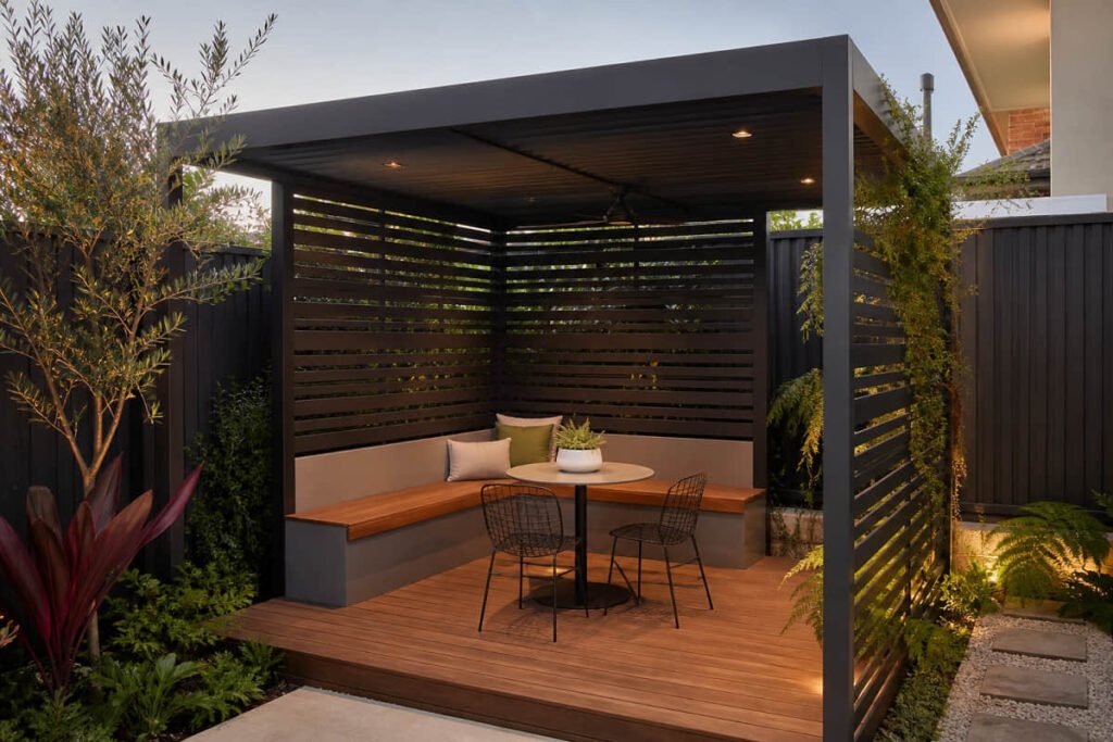 pergola ideas small backyard corner