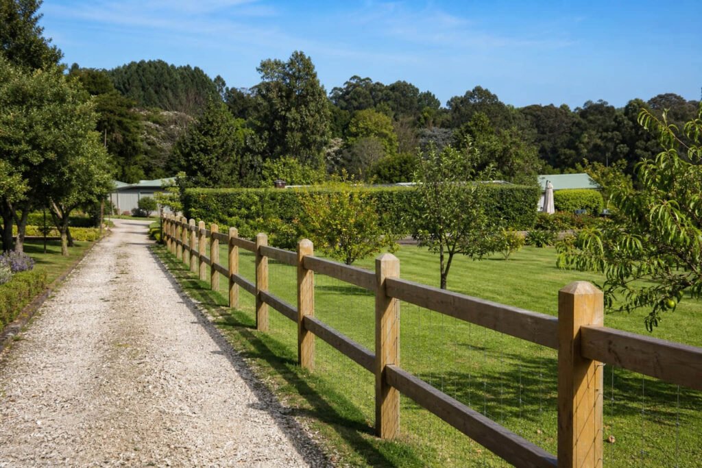 post and rail fence large garden