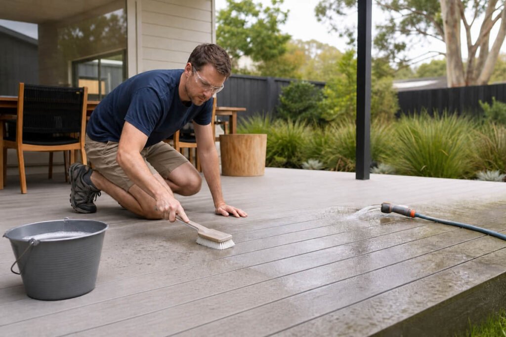 safe composite deck cleaning method australia
