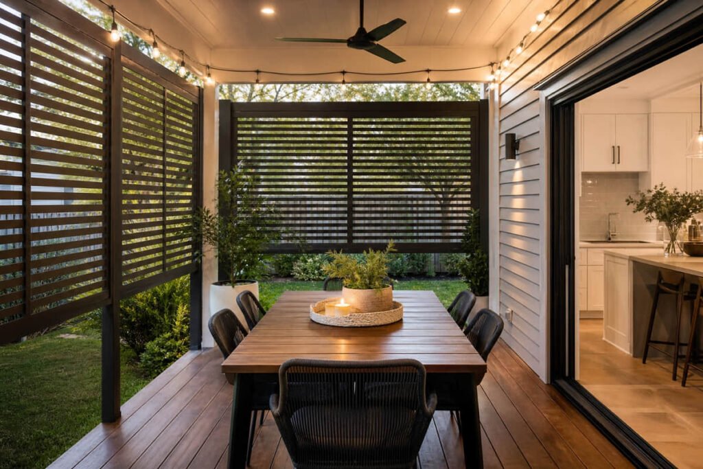 15 Patio Ideas for Outdoor Spaces 5 screened patio dining nook