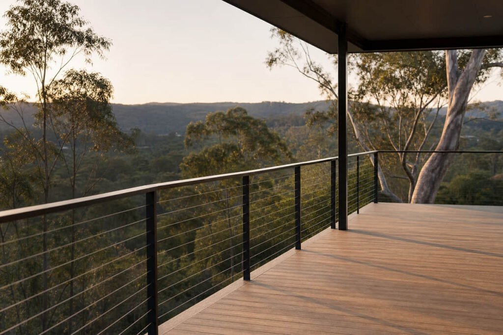 stainless cable rail modern deck au