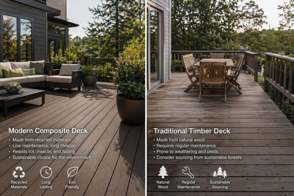 sustainable building materials composite vs timber decking australia