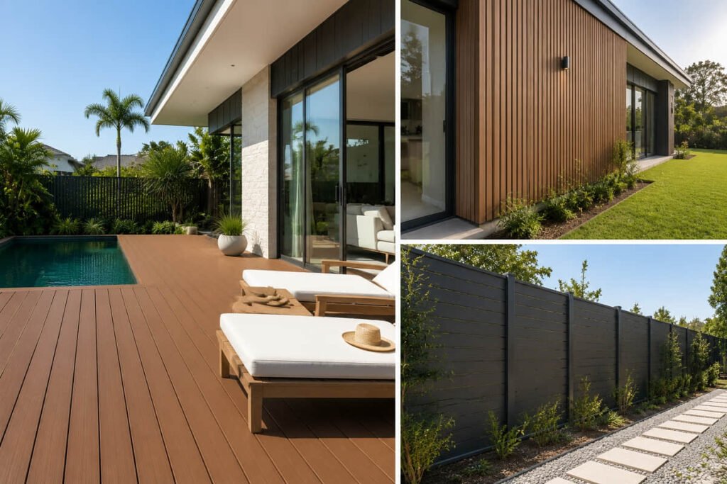 sustainable building materials poolside decking cladding fencing