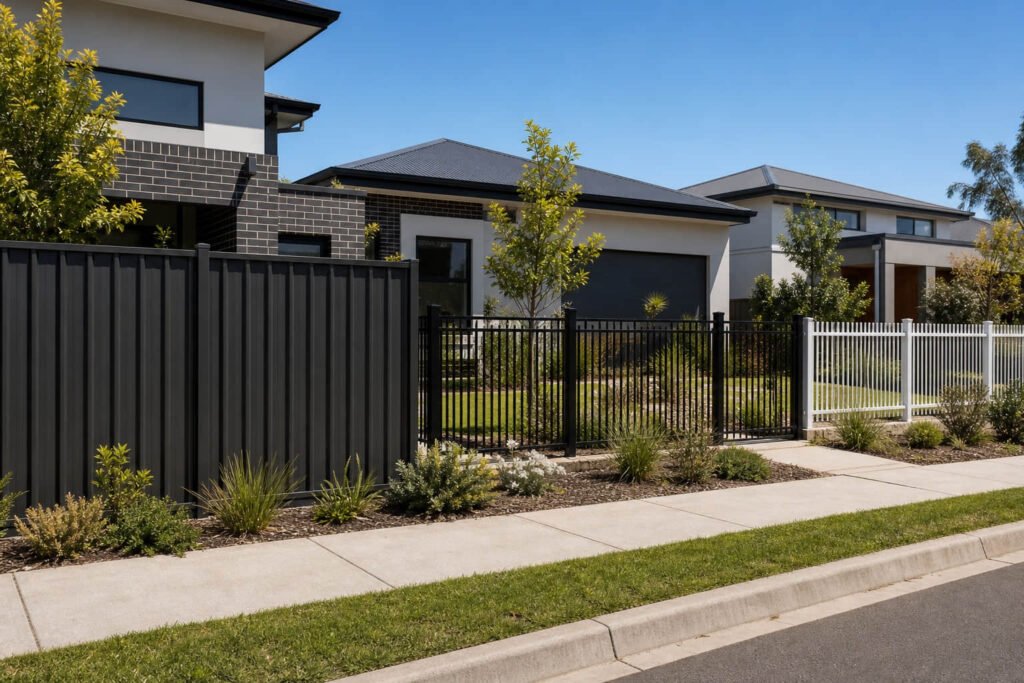 Composite Fence vs Metal Fence: Which Suits Your Next Project? 2 australian metal fence types colorbond steel aluminium