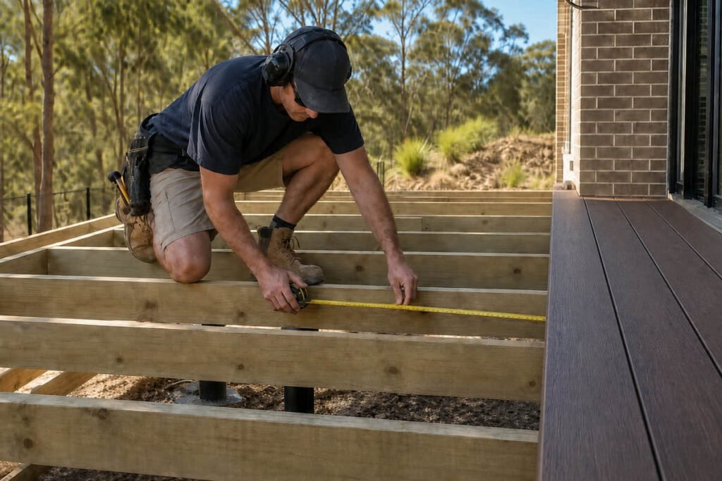 composite decking subframe joist spacing