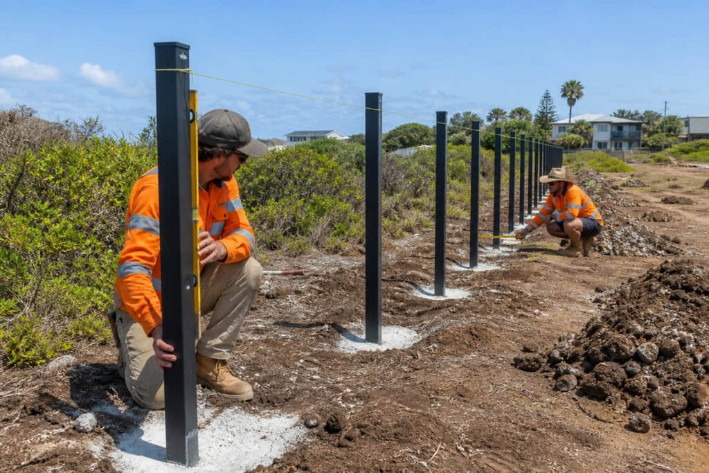 composite fence post spacing installation