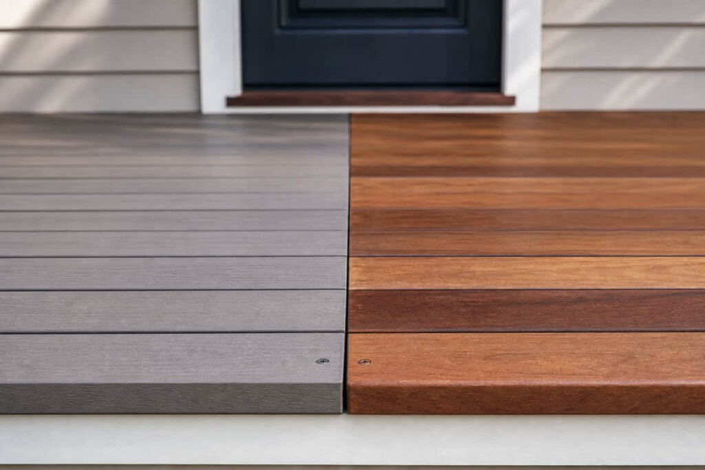 Front Porch Deck Ideas: Specs, Costs & Design 9 composite vs timber front porch decking
