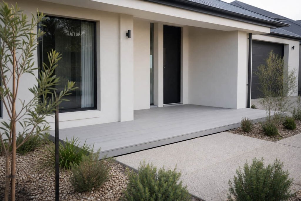 Front Porch Deck Ideas: Specs, Costs & Design 4 ground level front deck modern australian house