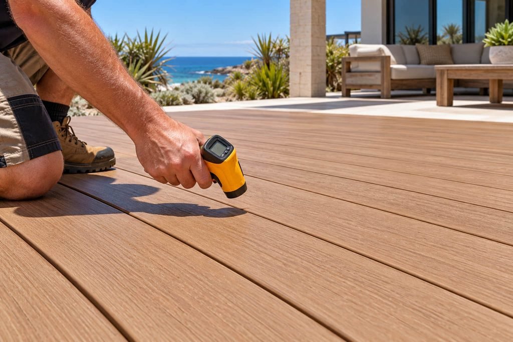 Composite Decking Thermal Expansion: Why Overseas Gap Tables Fail in Australian Conditions 2 australian summer composite decking temperature