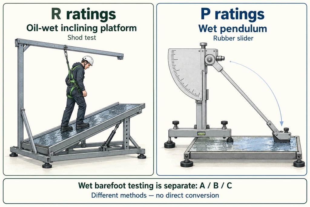 Composite Decking Slip Ratings in Australia | R11, P Ratings & NCC Guide 1 r vs p slip ratings test methods