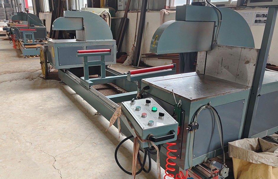 Industrial factory interior showing cutting zone