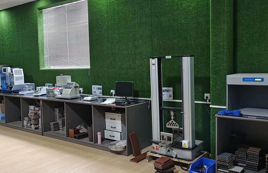 Industrial factory interior showing laboratory