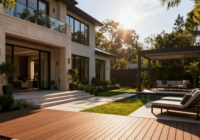 WPC decking poolside composite decking backyard