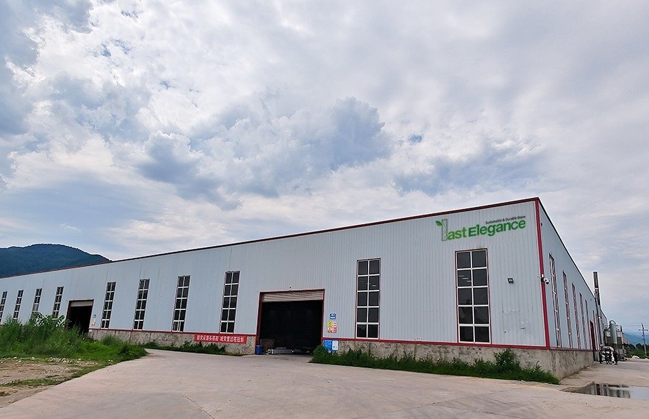 Manufacturing facility for composite decking and outdoor cladding products