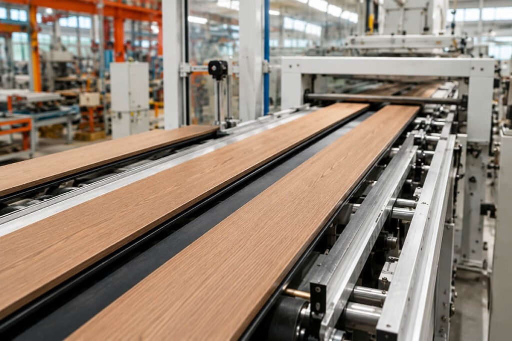 Composite Decking Suppliers: How to Vet a Factory-Direct Manufacturer 5 composite decking manufacturing production line automated conveyor