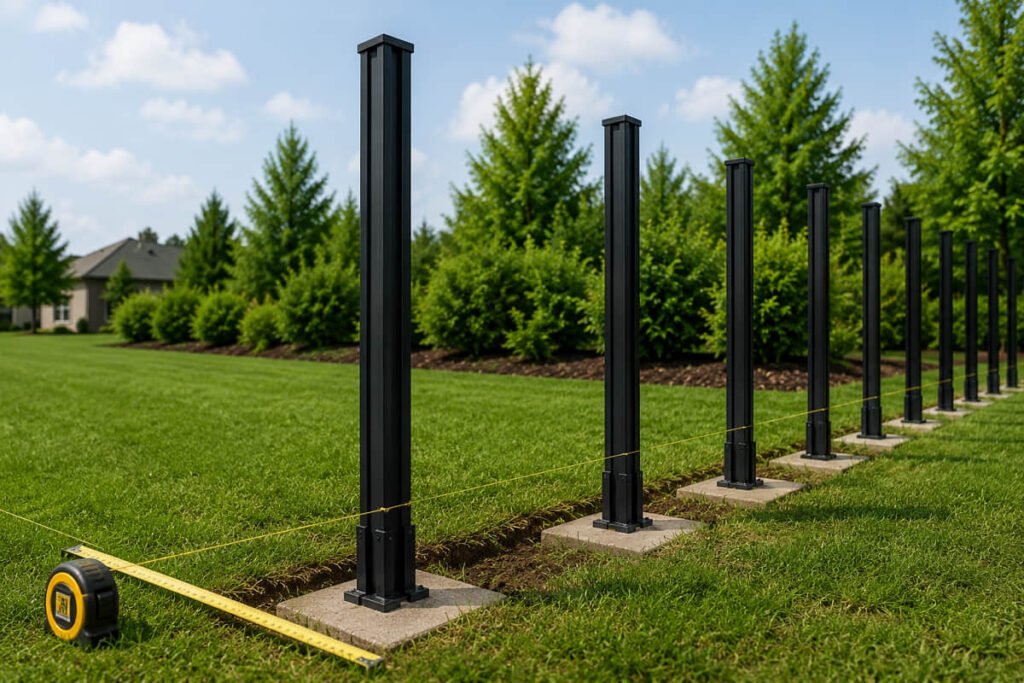 Composite Fence Installation: A Step-by-Step Guide for Contractors and Builders 3 composite fence post spacing layout concrete base