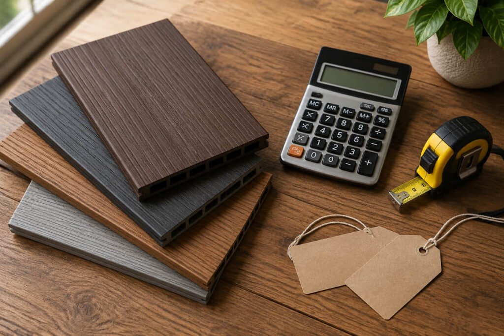 Composite Decking Materials Compared: HDPE vs PVC vs PP 2 composite decking samples cost estimate tools